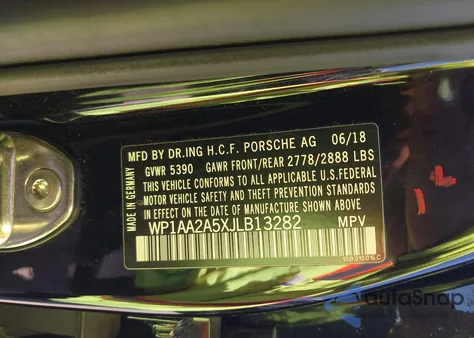 2018 Porsche Macan из США, поврежденный, VIN WP1AA2A5XJLB13282